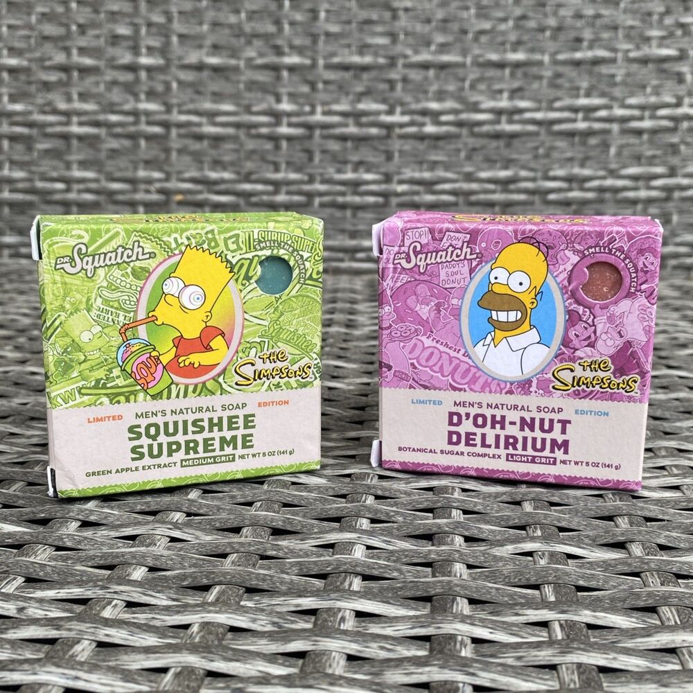 Dr Squatch The Simpsons Bar Soap Set Squishee Supreme D'Oh-Nut Delirium